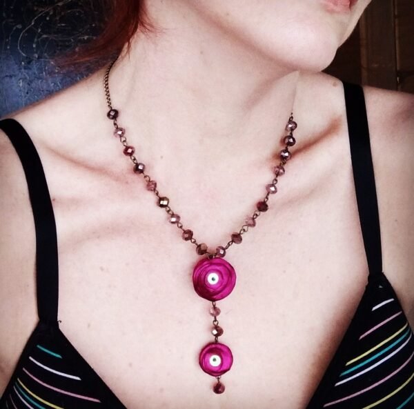 Colar Duo Mínima Magenta